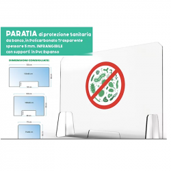 Barriera protettiva parafiato parasputo protezione policarbonato 5 mm disponibile in tre diverse misure