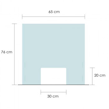 Barriera protettiva parafiato parasputo protezione plexiglas 3mm 76x65x23 cm DVA-S