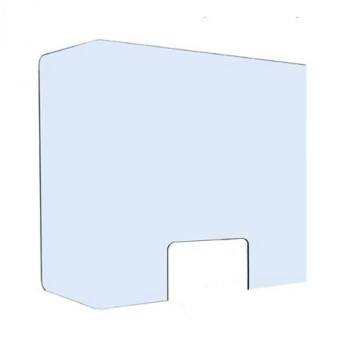 Barriera protettiva parafiato parasputo protezione plexiglas 5mm 80x63x18 cm EVA-S