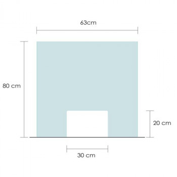 Barriera protettiva parafiato parasputo protezione plexiglas 5mm 80x63x18 cm EVA-S