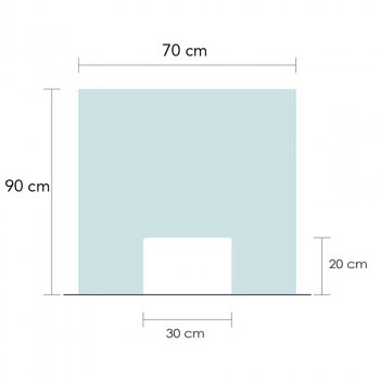 Barriera protettiva parafiato parasputo protezione plexiglas 5mm 70x90x39 cm EVA-S